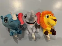 Lidl safari mini’s 3 kleine knuffels neushoorn leeuw olifant Lidl safari mini’s 3 kleine knuffels neushoorn leeuw olifant
